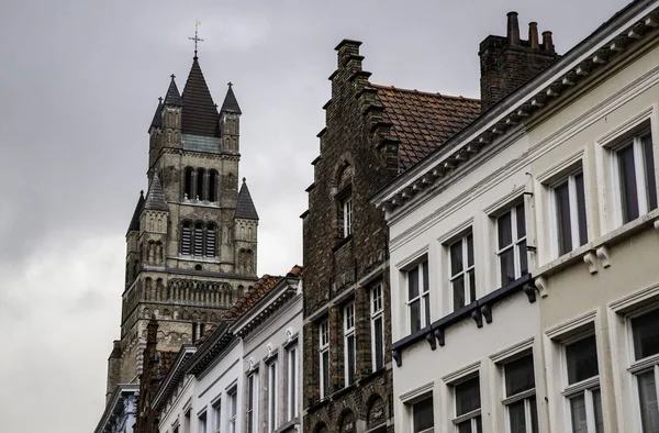 Casas Antiguas Brujas Detalle Ciudad Medieval Bélgica Europa — Foto de Stock