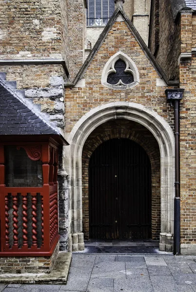 Casa Típica Brujas Detalle Casas Medievales Turismo Bélgica Europa —  Fotos de Stock