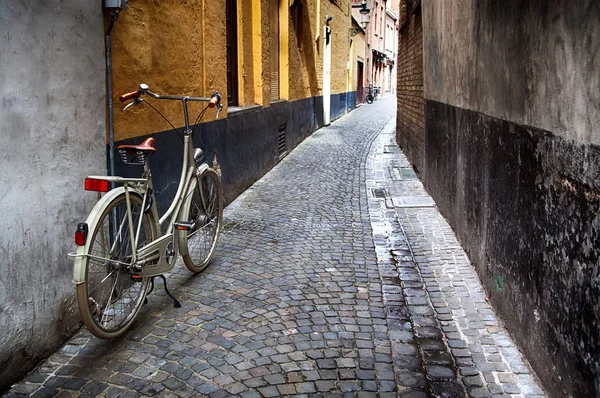 Typische Fiets Brugge Detail Van Het Vervoer Stad Toerisme Verkenning — Stockfoto