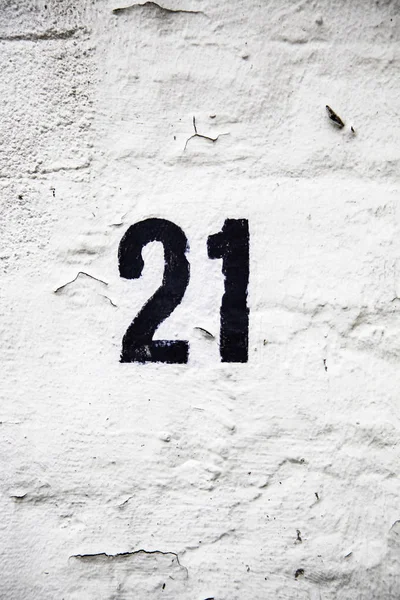 Number Twenty One Information Odd Number Address — Stock Photo, Image