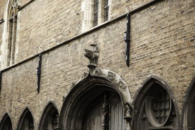 House tipik bruges, Ortaçağ evleri detayını, turizm Belçika, Europe