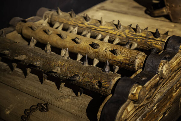 Medieval instrument of torture, detail of torture in the inquisition