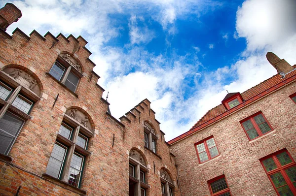 Huis Typisch Voor Brugge Detail Van Middeleeuwse Huizen Toerisme België — Stockfoto