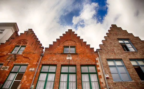 Hus Typiska För Brygge Detalj Medeltida Hus Turism Belgien Europa — Stockfoto