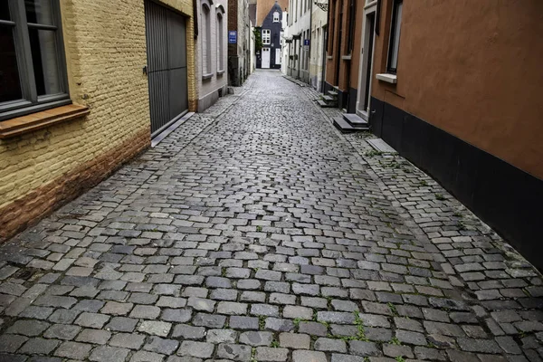 Dům Typické Pro Bruggy Detail Středověkých Domů Turistika Belgii Evropa — Stock fotografie