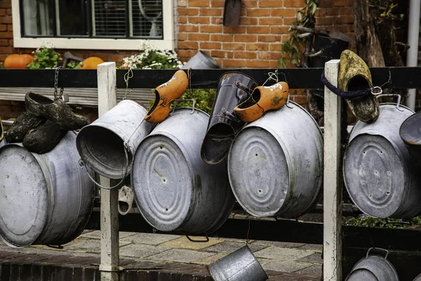 Nederlandse Houten Klompen Houten Schoen Detail — Stockfoto