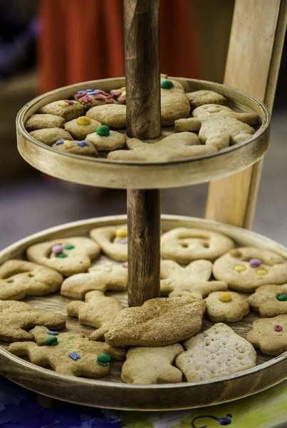 自制饼干与形状 甜甜点细节 — 图库照片