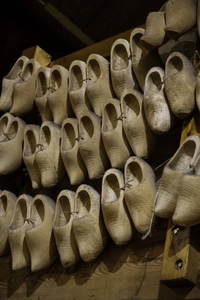 Традиционные Голландские Деревянные Сабо Традиционные Детали Обуви — стоковое фото