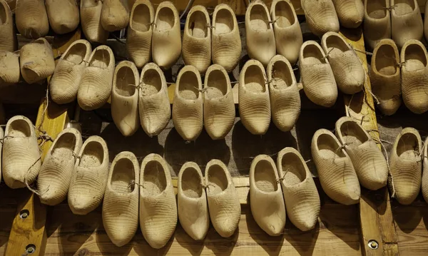 Dutch Wooden Clogs Shoe Making Detail Tradition Netherlands — Stock Photo, Image