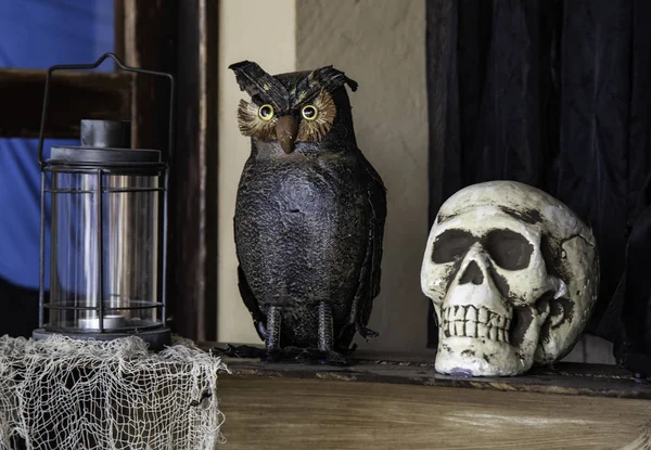 Ijesztő Halloween Koponyák Szörnyű Halál Dekoráció — Stock Fotó