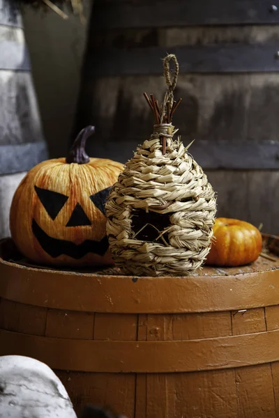 Przerażające Dynie Halloween Noc Wszystko Terroru Strachu — Zdjęcie stockowe