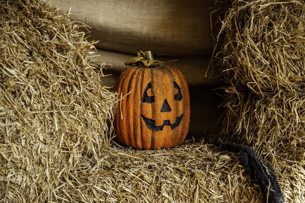Abóboras Assustadoras Para Noite Halloween Detalhe Terror Medo — Fotografia de Stock