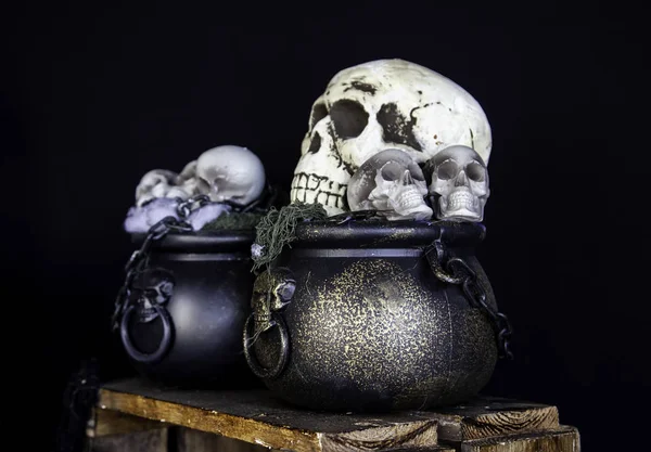 Scary Halloween Skulls Monstrous Death Decoration — Stock Photo, Image