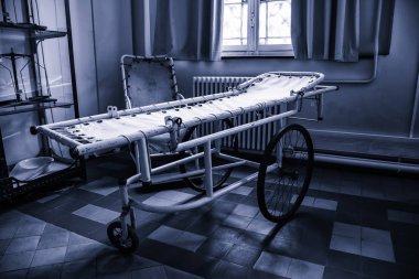 Antika hastane sedye, yatak ayrıntı hastalar için