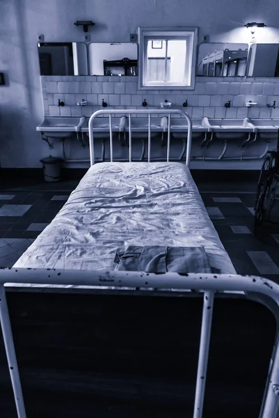 Old hospital beds, detail of old hospital for patients