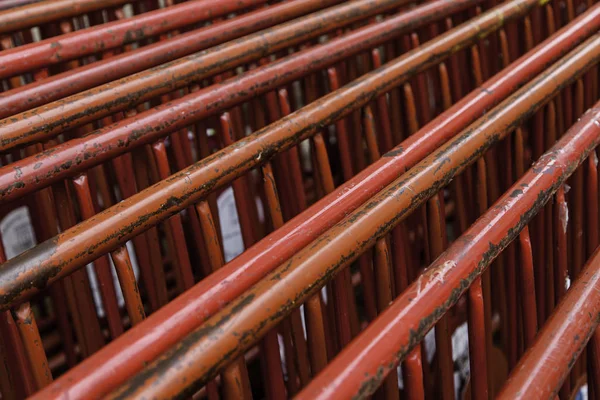 Détail Des Clôtures Rouges Pour Protection Sécurité Protection Des Personnes — Photo