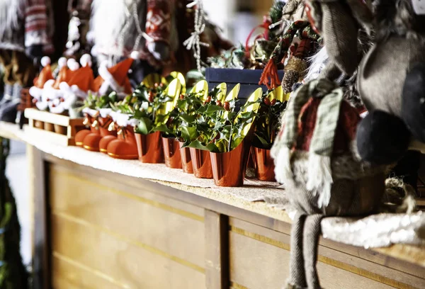 Kerst Decoratie Een Markt Detail Van Viering Feest — Stockfoto