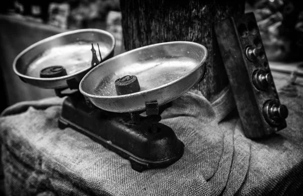 Old Weighing Scale Tool Detail Weighing Food — Stock Photo, Image