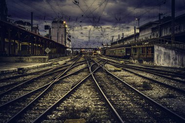 Eski Tren İstasyonu, ayrıntı in eski bir istasyon için yolcular, seyahat ve Turizm