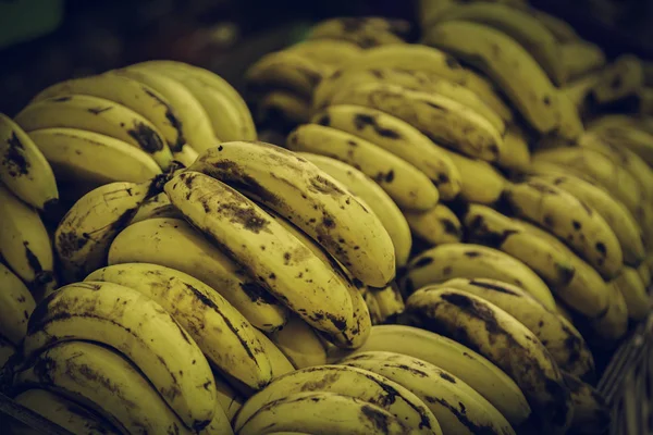 Ripe Bananas Market Detail Tropical Fruit Shop Town — Stock Photo, Image