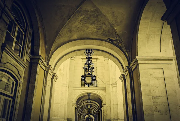Prastare Łuki Lizbonie Szczegóły Antyczny Architektura — Zdjęcie stockowe