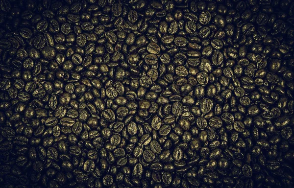 Brązowe Tło Tekstura Szczegółowo Palonych Ziaren Kawy Smak Kofeiny — Zdjęcie stockowe