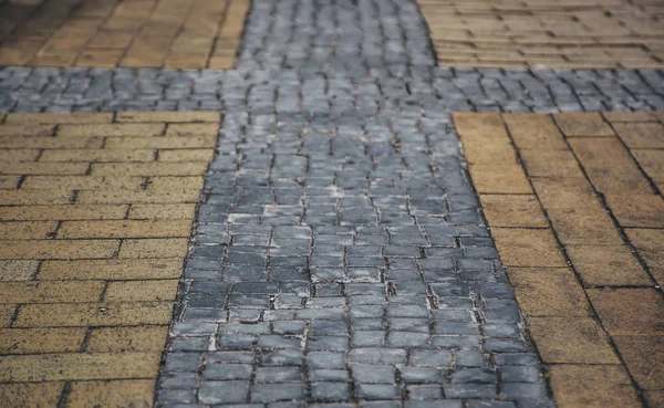 Cobblestone floor for pedestrians — Stock Photo, Image