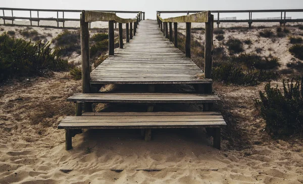 Holzsteg am Strand — Stockfoto