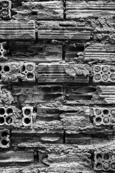 Getextureerde Stenen Muur Decoratie Detail Gevel — Stockfoto