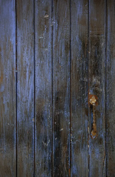 Modré Hnědé Dřevěné Pozadí Detail Zdobeného Malovaného Dřeva — Stock fotografie