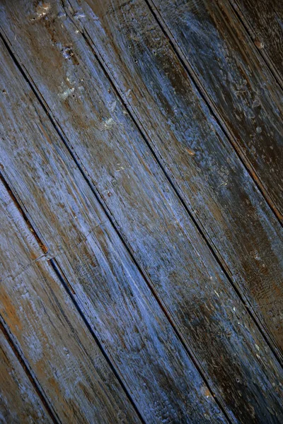 Modré Hnědé Dřevěné Pozadí Detail Zdobeného Malovaného Dřeva — Stock fotografie