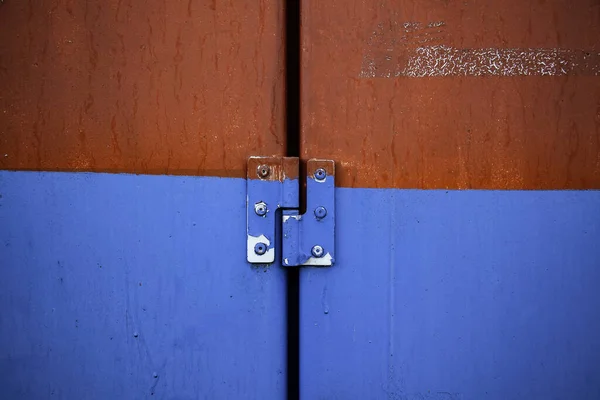 Metal Wall Detail Painted Colors Abandoned — Stock Photo, Image