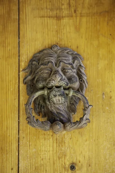 Antique bronze door knocker, decoration detail, vintage