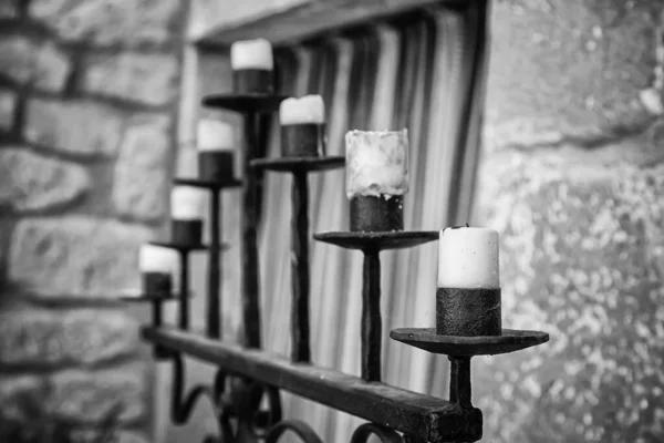 Candelabro Bronce Brillante Antiguo Simple Detalle Objeto Iluminación Decoración — Foto de Stock