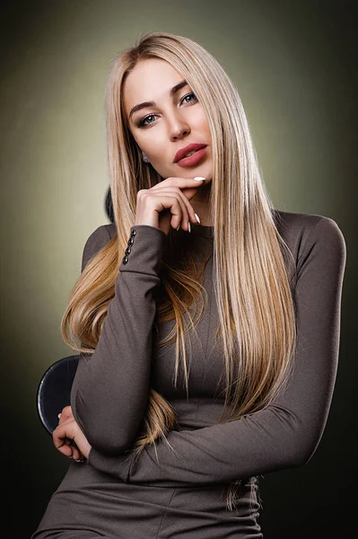 Blonde Een Business Suit Portret — Stockfoto