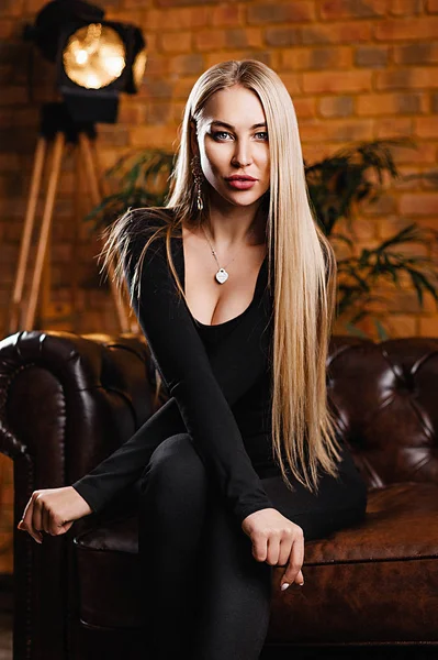Sexy Und Attraktive Blondine Dessous — Stockfoto