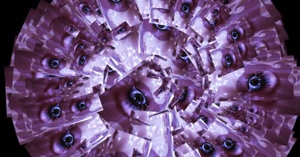 Digitale Animation Kaleidoskopischer Augen — Stockvideo