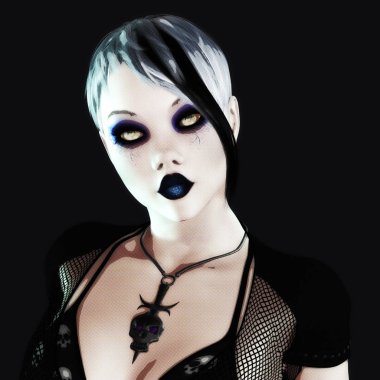 Gotik bir erkek Dijital 3d çizimi