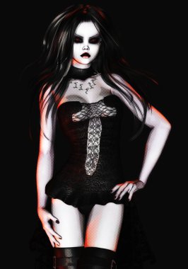 Gotik bir erkek Dijital 3d çizimi