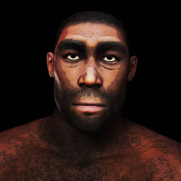 Bir Homo Erectus Dijital 3d çizimi