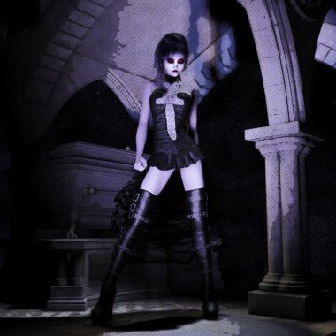 3D çizim; Gotik bir erkek 3D render 