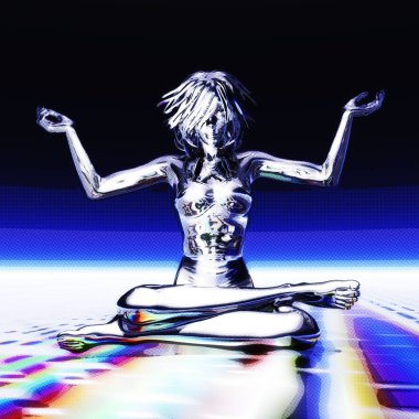 Meditasyon bir erkek Dijital 3d çizimi