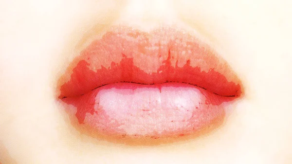 女性の口の中のデジタル イラストレーション — ストック写真