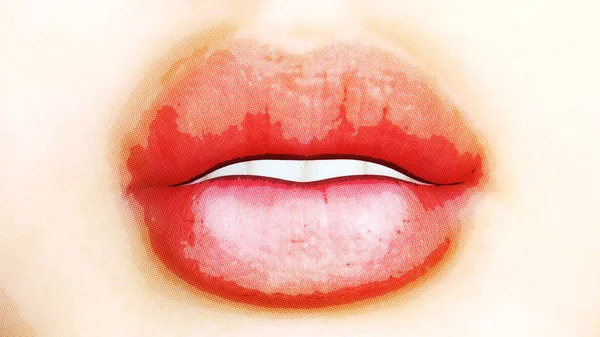 Digital Illustration Female Mouth — Stock Photo, Image