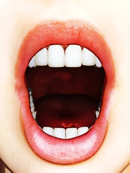 Ψηφιακή Τρισδιάστατη Απεικόνιση Του Ένα Θηλυκό Στόμα — Φωτογραφία Αρχείου