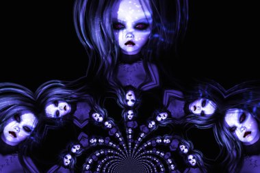 Dijital illüstrasyon Gotik bir kadın; dijital modeli