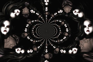 Dijital illüstrasyon Gotik bir kadın; dijital modeli