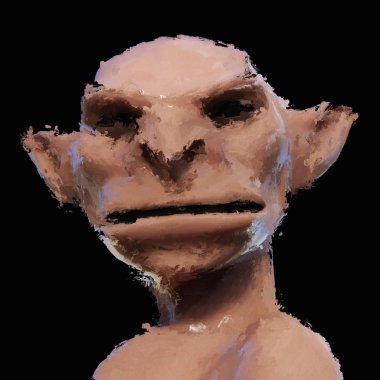 Digital Painting of a creepy Creature, based on own 3D Rendering, no Model Release or Property Release required clipart