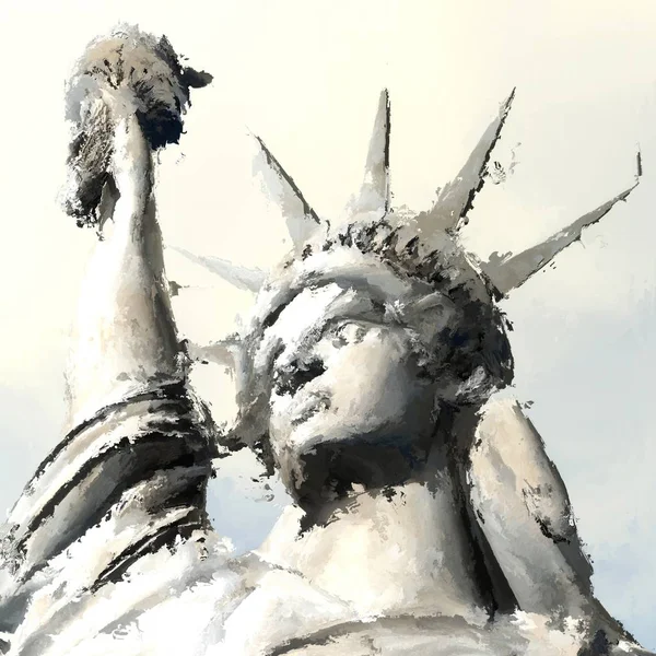 Digitale Malerei Der Freiheitsstatue — Stockfoto