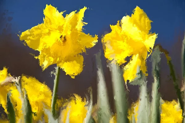 Digitale Malerei Von Blumen — Stockfoto